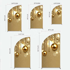 Lofaris Half Moon Arch Backdrop Christmas Gold Baubles Luxury Hanging Ornaments Sparkle Cover