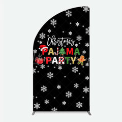 Lofaris Half Moon Arch Backdrop Christmas Pajama Party Winter Gingerbread Man Cocoa Snowflake Cover