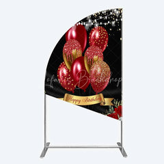 Lofaris Half Moon Arch Backdrop Red Gold Balloons Happy Birthday Cover Black Floral Rose Chiara Wall Background Party Decoration
