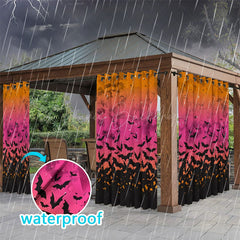 Lofaris Halloween Bats Waterproof Printed Outdoor Curtains
