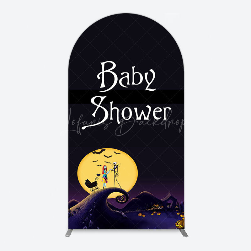 Lofaris Halloween Dark Moon Night Baby Shower Arch Backdrop