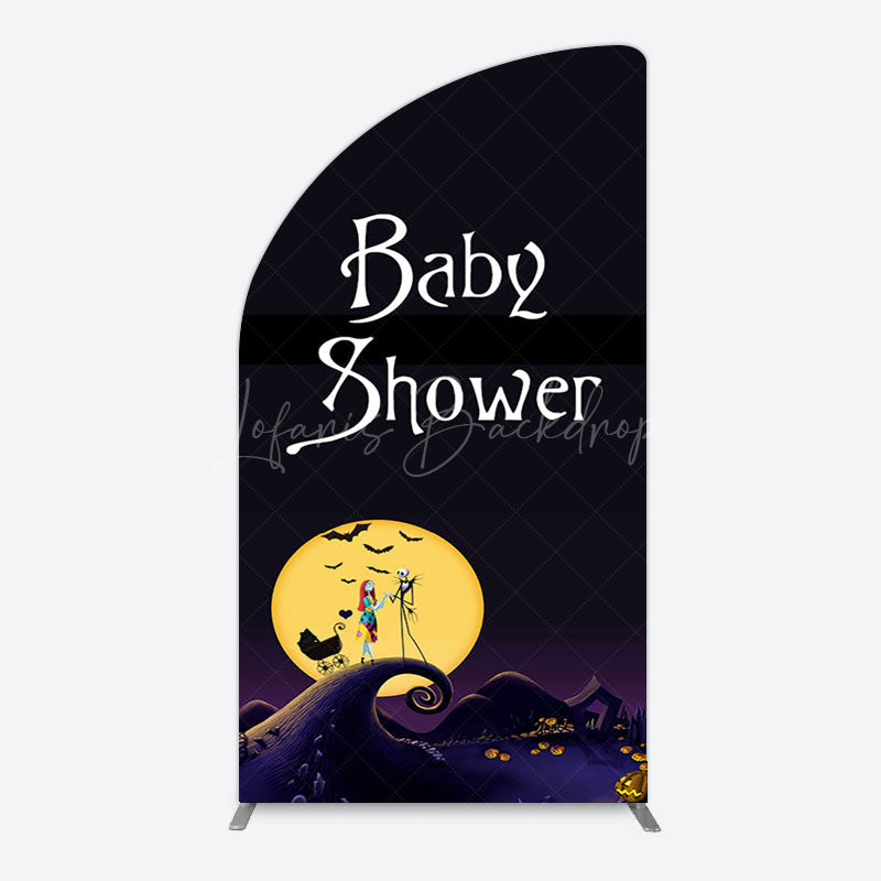 Lofaris Halloween Dark Moon Night Baby Shower Arch Backdrop