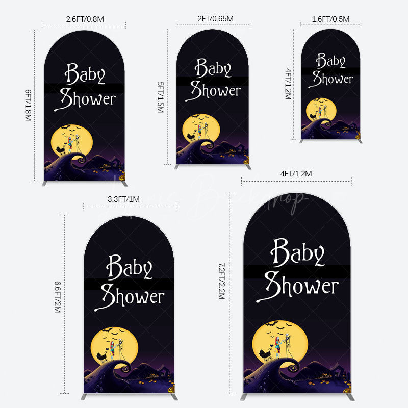 Lofaris Halloween Dark Moon Night Baby Shower Arch Backdrop