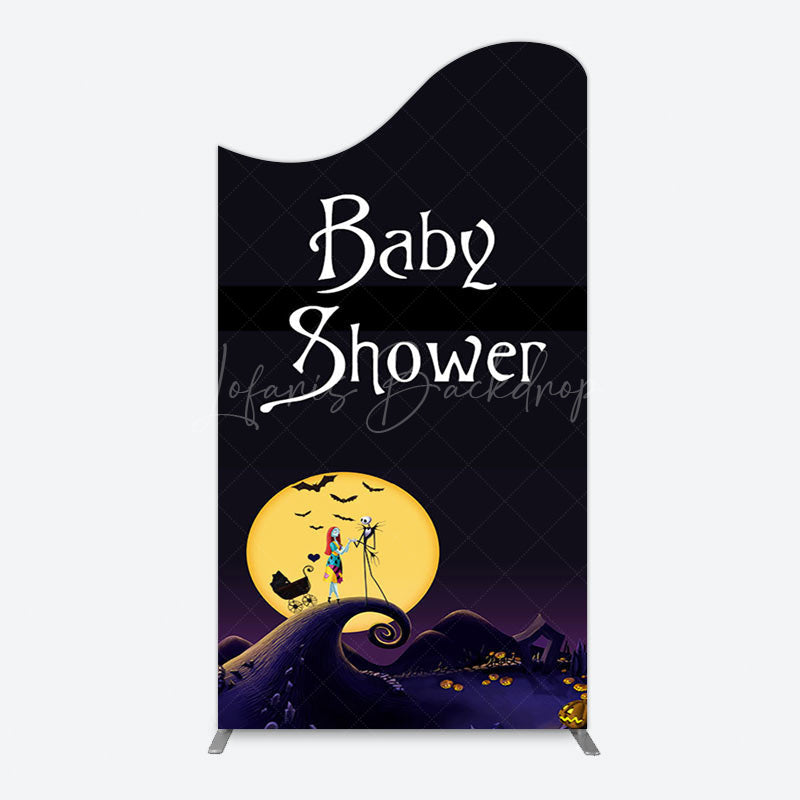 Lofaris Halloween Dark Moon Night Baby Shower Arch Backdrop