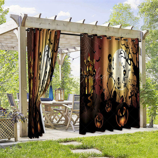 Lofaris Halloween Ghosts Waterproof Printed Outdoor Curtains