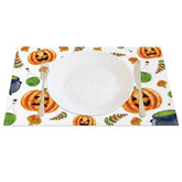 Lofaris Halloween Jack-O’-Lantern and Mushroom Set of 4 Placemats for Whimsical Spooky Autumn Decor