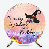 Lofaris Halloween Lets Get Wicked Round Birthday Backdrop