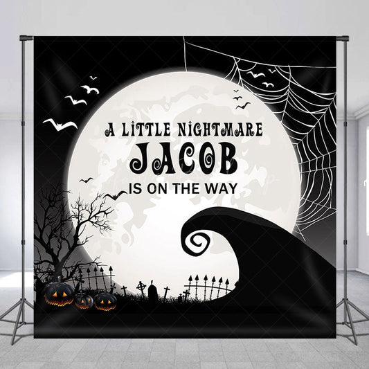Lofaris Halloween Little Nightmare Custom Baby Shower Backdrop