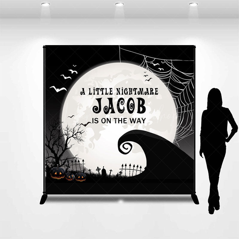 Lofaris Halloween Little Nightmare Custom Baby Shower Backdrop