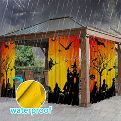 Lofaris Halloween Night Waterproof Printed Outdoor Curtains