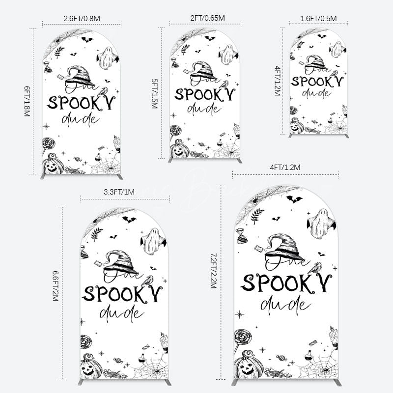 Lofaris Halloween One Spooky Dude Birthday Arch Backdrop