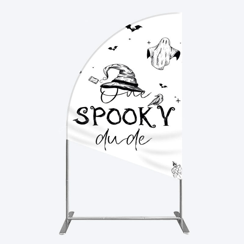 Lofaris Halloween One Spooky Dude Birthday Half Moon Arch Backdrop