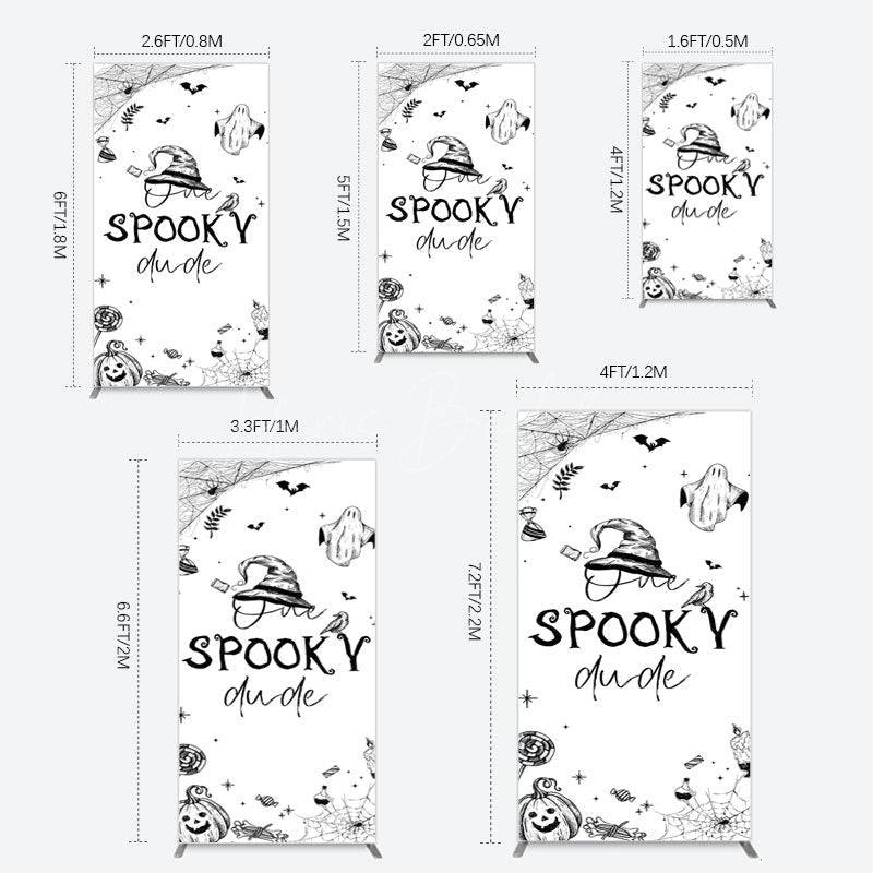 Lofaris Halloween One Spooky Dude Birthday Rectangle Backdrop