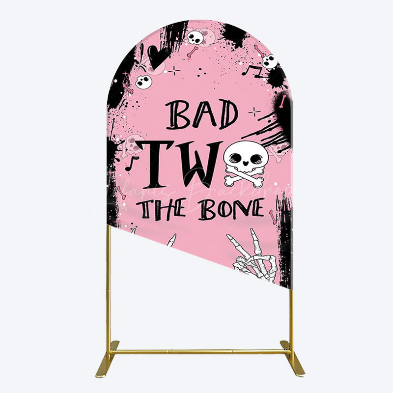Lofaris Halloween Pink Ghost Bad Two The Bone Arch Backdrop