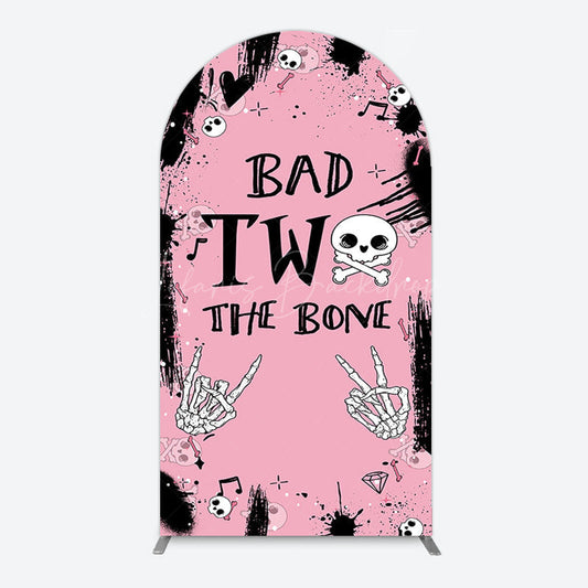 Lofaris Halloween Pink Ghost Bad Two The Bone Arch Backdrop