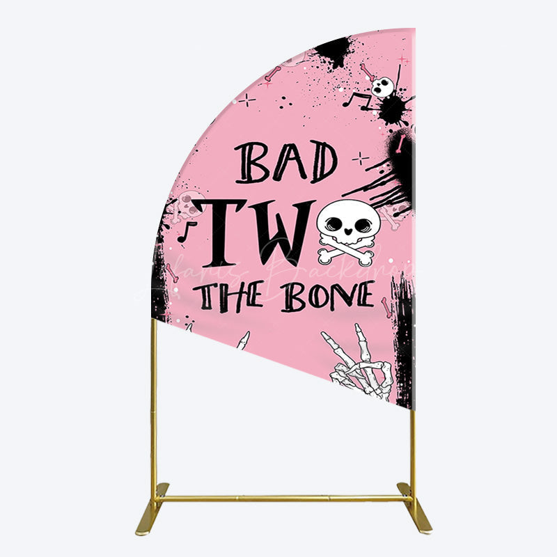 Lofaris Halloween Pink Ghost Bad Two The Bone Half Moon Arch Backdrop