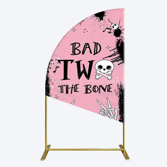 Lofaris Halloween Pink Ghost Bad Two The Bone Half Moon Arch Backdrop
