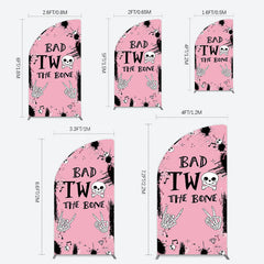 Lofaris Halloween Pink Ghost Bad Two The Bone Half Moon Arch Backdrop