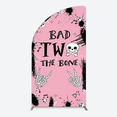 Lofaris Halloween Pink Ghost Bad Two The Bone Half Moon Arch Backdrop