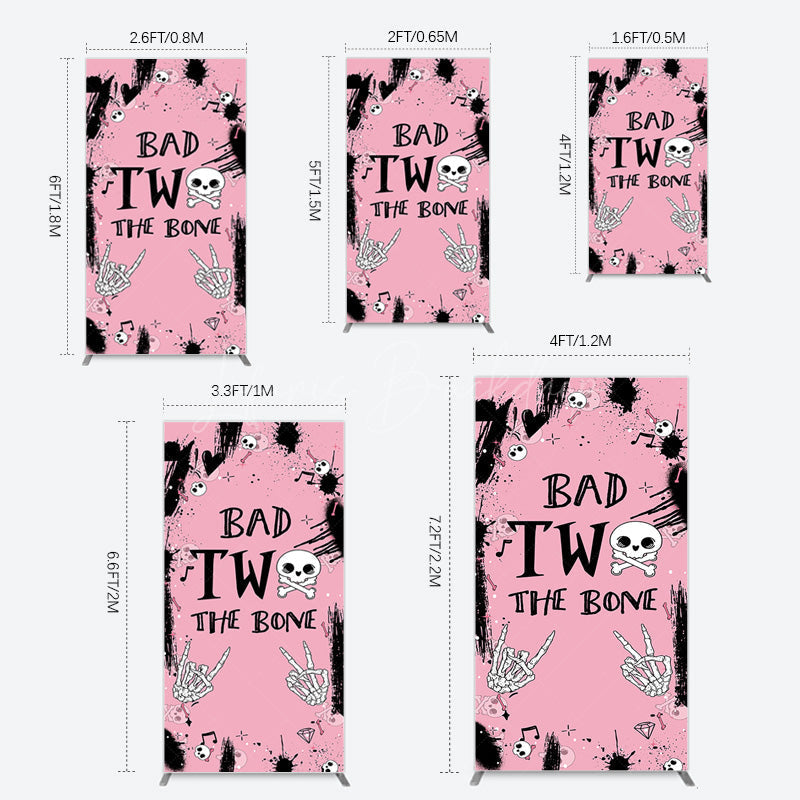 Lofaris Halloween Pink Ghost Bad Two The Bone Rectangle Backdrop