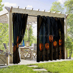 Lofaris Halloween Pumpkin Waterproof Printed Outdoor Curtains