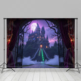 Lofaris Halloween Scary Castle Gate Cake Smash Photo Backdrop