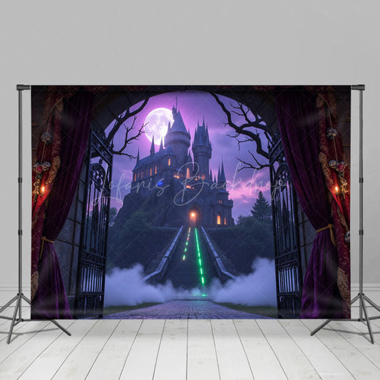 Lofaris Halloween Scary Castle Gate Cake Smash Photo Backdrop