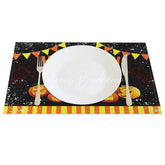 Lofaris Halloween Spider and Jack-O’-Lantern Set of 4 Placemats for Spooky Fun Holiday Party Decor