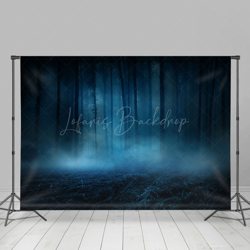 Lofaris Halloween Vibe Green Misty Forest Room Set Backdrop