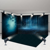 Lofaris Halloween Vibe Green Misty Forest Room Set Backdrop