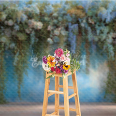 Lofaris Hanging Greenery and Succulent Wall Photography Backdrop Blue Purple Floral Modern Wedding Photo Background