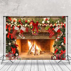 Lofaris Hanging Sock Gifts Tree Fireplace Christmas Backdrop