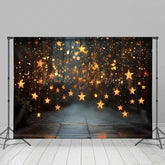 Lofaris Hanging Star Lights Wood Bokeh Photography Backdrop