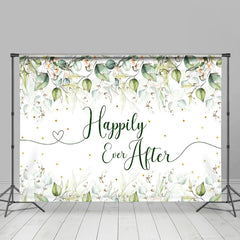 Lofaris Happily Ever After Green Eucalyptus Backdrop for Wedding