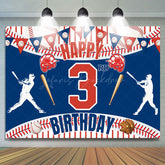 Lofaris Happy 3Rd Baseball Birthday Sport Theme Backdrop