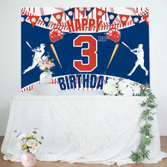 Lofaris Happy 3Rd Baseball Birthday Sport Theme Backdrop