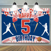 Lofaris Happy 5Th Birthday Baseball Theme Sport Backdrop