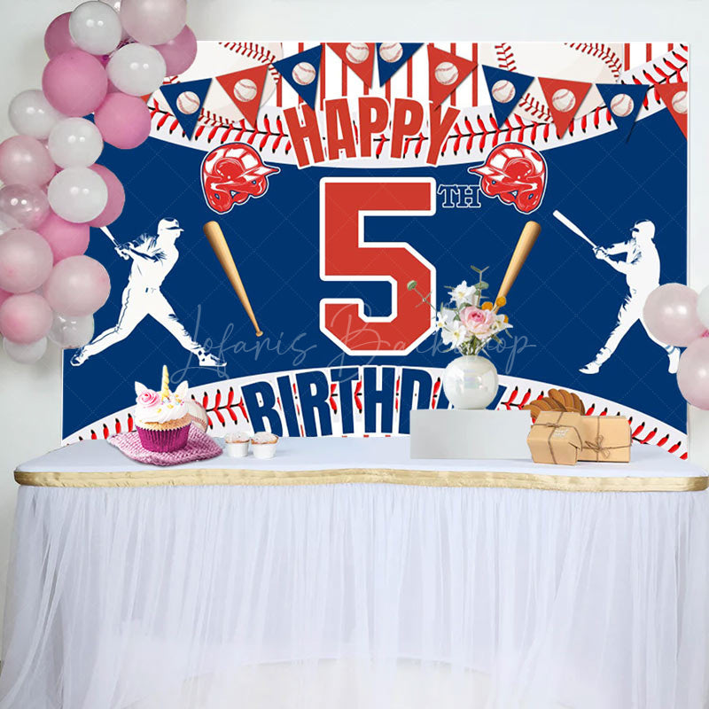 Lofaris Happy 5Th Birthday Baseball Theme Sport Backdrop