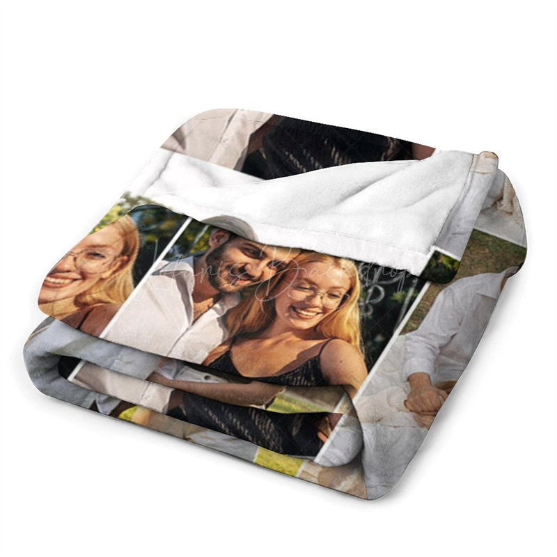 Lofaris Happy Birthday Couple Photo Custom Blanket
