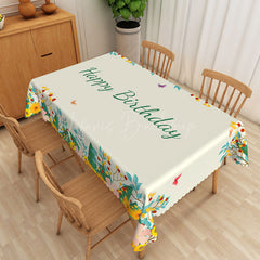Lofaris Happy Birthday Spring Party Rectangular Tablecloth