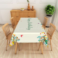 Lofaris Happy Birthday Spring Party Rectangular Tablecloth