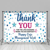 Lofaris Happy Case Management Blue Dots Thank You Backdrop