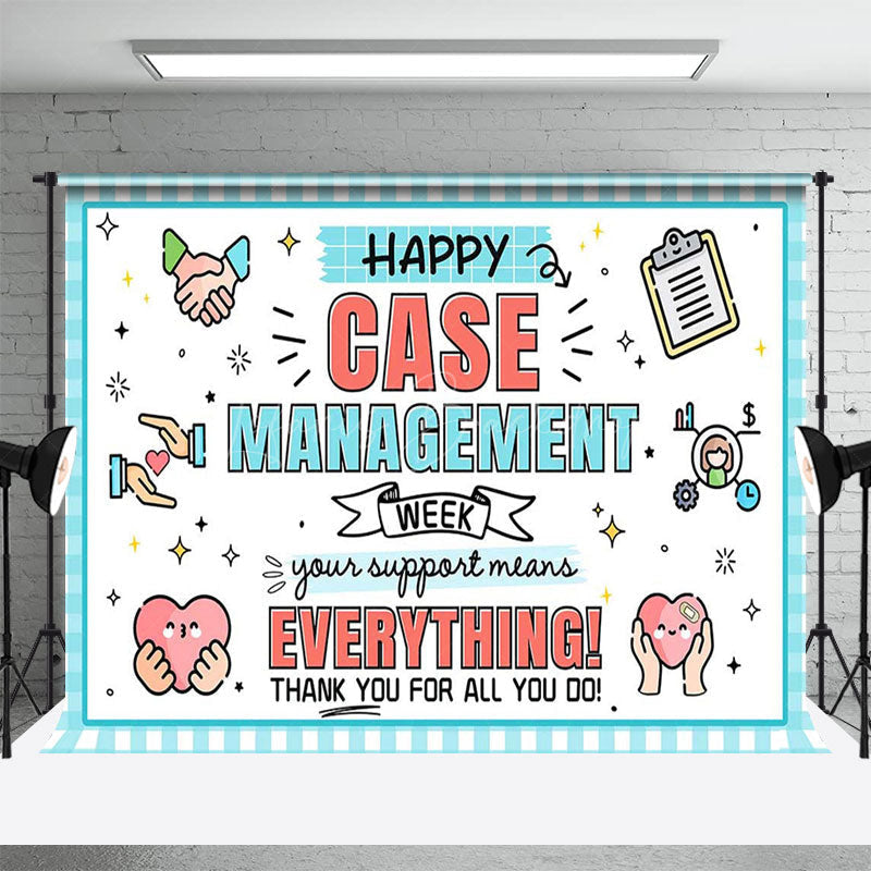 Lofaris Happy Case Management Week Blue Thank You Backdrop