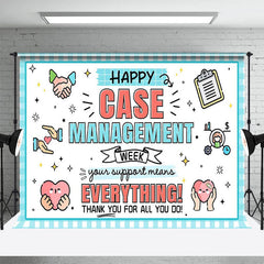 Lofaris Happy Case Management Week Blue Thank You Backdrop