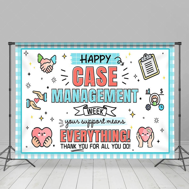 Lofaris Happy Case Management Week Blue Thank You Backdrop