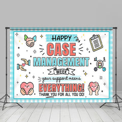 Lofaris Happy Case Management Week Blue Thank You Backdrop
