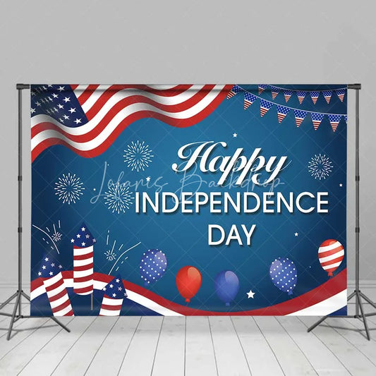 Lofaris Happy Independence Day Backdrop American Flag and Fireworks Photography Background 4th of July Party Decor