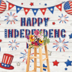 Lofaris Happy Independence Day Balloon Flag Holiday Backdrop