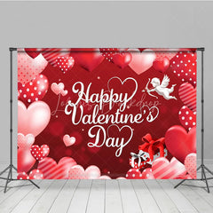 Lofaris Happy Valentines Day Backdrop Red Romantic Cupid Angel White Hearts Background Love Theme Party Decoration Photo Prop