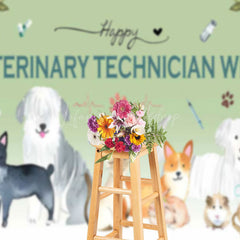 Lofaris Happy Veterinary Technician Week Plants Backdrop